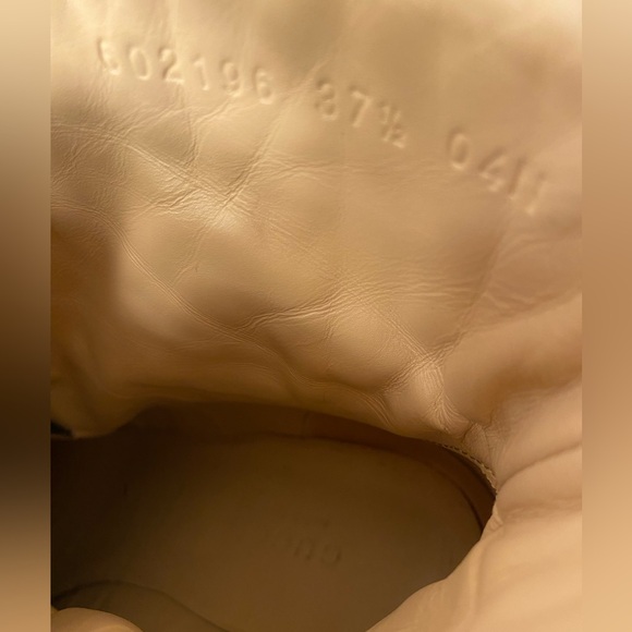 Gucci G rhombus boots block heels leather black 37.5 - Picture 11 of 13